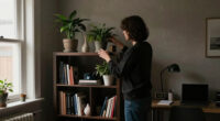 A Renter-Friendly Wall And IKEA BILLY Created A Moody Office