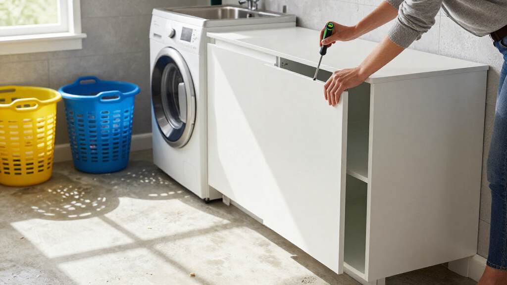 A Laundry Room Was An Eyesore Until IKEA Cabinets Gave It An Organized Redo