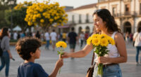 Lima Municipality Distributes Yellow Flowers To Celebrate Spring