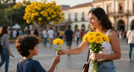 Lima Municipality Distributes Yellow Flowers To Celebrate Spring