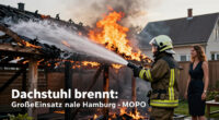 Major Fire Near Hamburg Destroys Roof Truss In Large-Scale Operation