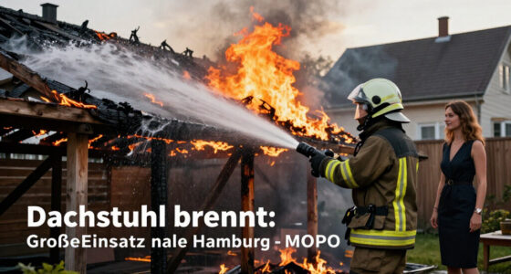 Major Fire Near Hamburg Destroys Roof Truss In Large-Scale Operation