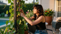 Zooey Deschanel's Black Trellis Is A Beautiful Addition To Her Terrace – And There's A Reason To Copy It