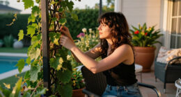 Zooey Deschanel's Black Trellis Is A Beautiful Addition To Her Terrace – And There's A Reason To Copy It