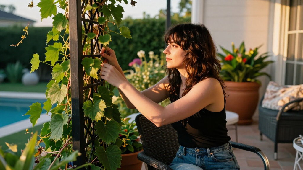 Zooey Deschanel's Black Trellis Is A Beautiful Addition To Her Terrace – And There's A Reason To Copy It